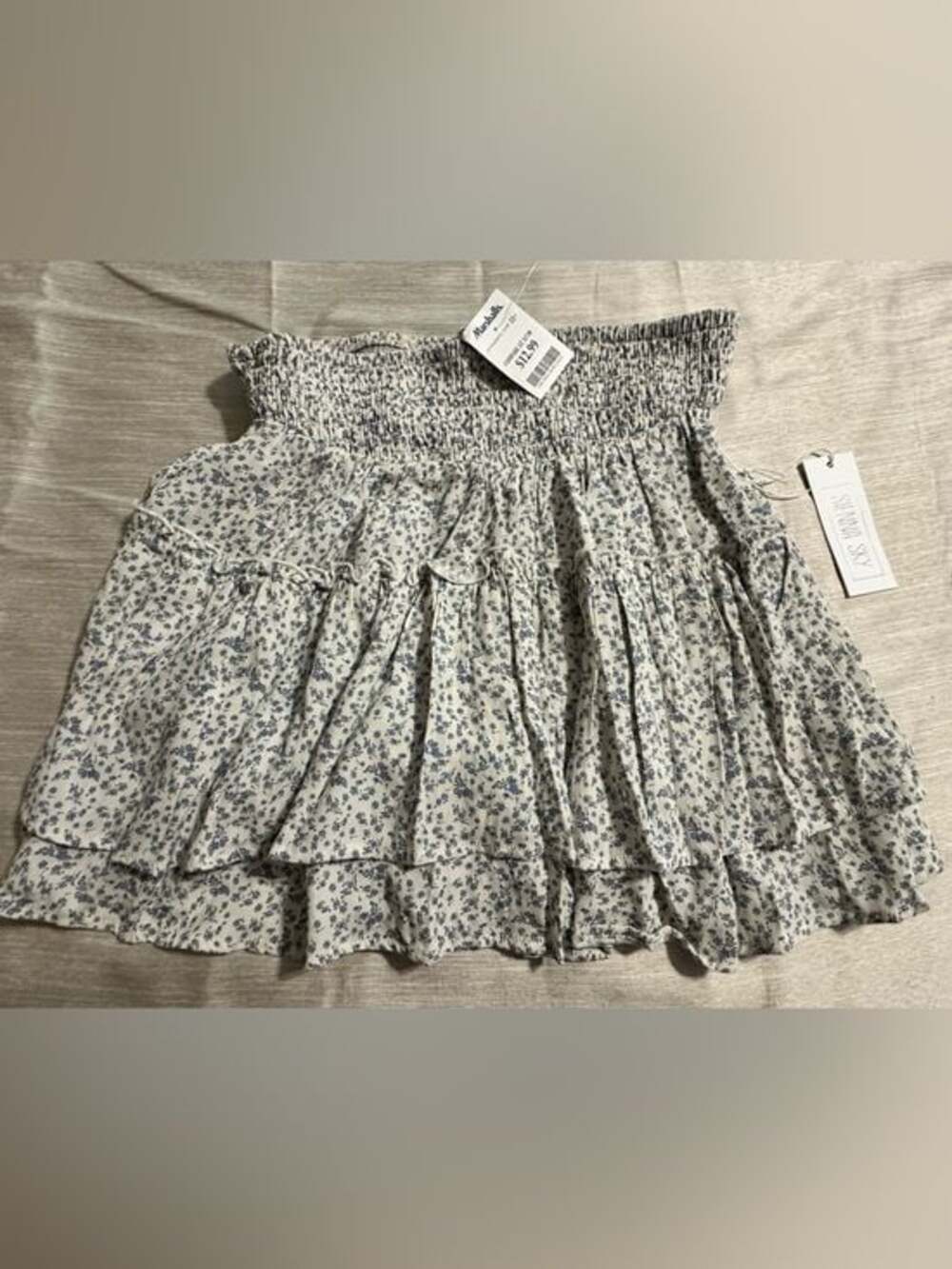 Sienna Sky Smocked Tiered Floral Mini Skirt Juniors L